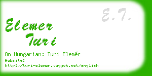 elemer turi business card