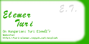 elemer turi business card